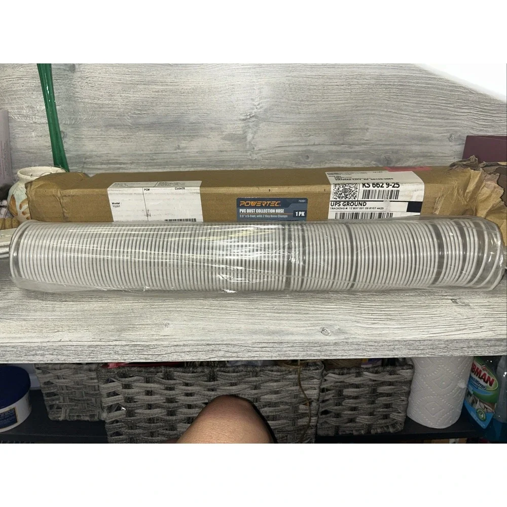 POWERTEC Dust Collection Hose Flexible PVC‎ Clear Color 2.5